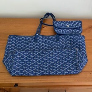 Elegant Blue Patterned Tote Bag